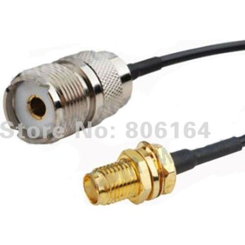 SMA female to UHF female straight connector with 15cm RG174 cable