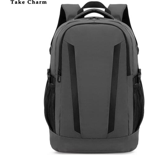 College Student Laptop Backpack Male 2021 Simple Large Capacity Mens Business Trip Back Pack Teenager School Backbag Black