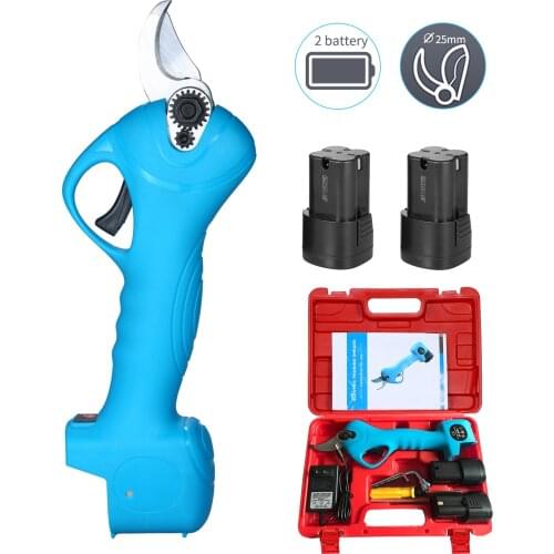 Cordless Electric Pruning Shears with 2 Pack Backup Rechargeable 2Ah Lithium Battery Powered Tree Branch Pruner Garden Clippers
