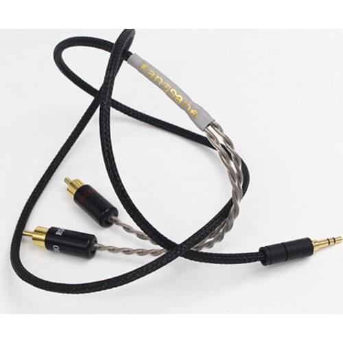 Silver 2RCA To 3.5 Audio RCA 3.5mm Jack RCA AUX Cable for DJ Amplifiers Subwoofer Audio Mixer Home Theater