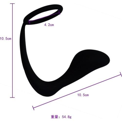 Silicone Male Prostate Massager With Cock Ring Anal Butt Plug Adult Erotic Anal Sex Toys For Men Black Anal Plug