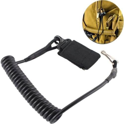 Sling Tactical Retractable Plastic Spring Elastic Rope Safety Gear Outdoor Hiking Hunting Exterior Anti-Lost Phone Keychain