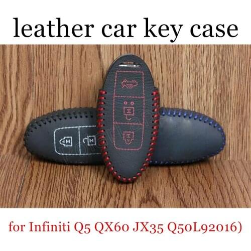 Only Red fit for Infiniti Q5/QX60/JX35/Q50L(2016)/Q50(2014)/QX6/QX70(2015) car key case leather hand sewing car key cover