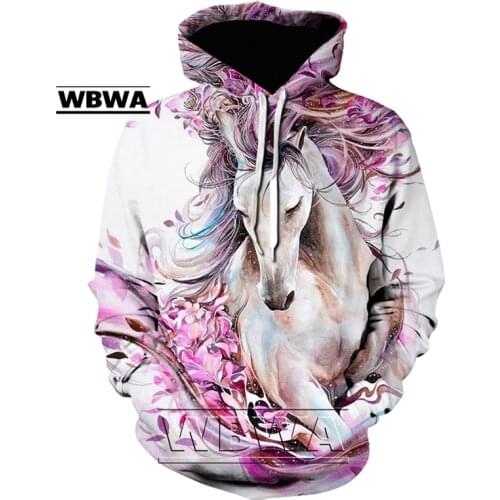 New hot animal 3D Print Sweatshirts Painted horse Men/women hoodie brand design harajuku pullover Autumn And Winter Hoodie