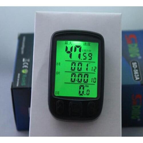 Bicycle computer with 24 functions Backlit LED screen SD-563A Code meter Mountain bike speedometer odometer English version