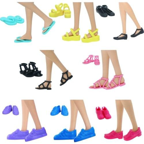 High Quality Mixed Style Shoes High Heels Flat Shoes Colourful Cute Sandals Accessories Clothes for Barbie Doll DIY Baby Toy