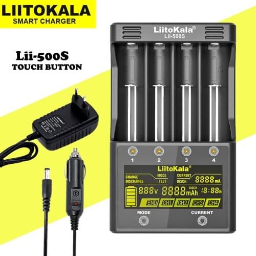 Liitokala Lii-500 Lii-M4 Lii-500S Lii-S8 Lii-600 LCD 3.7V 18650 18350 18500 21700 14500 26650 AA NiMH Lithium-Battery Charger