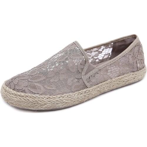 Big Size 41 Espadrilles Shoes Flat Ladies Fashion Comfortable Women Casual 2021 Spring Summer HempFlat