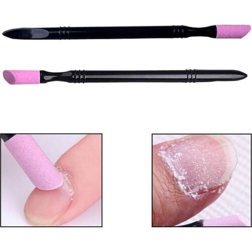 1PC Double-head Quartz Exfoliator Nail Cuticle Remover Dead Skin Pusher Trimmer