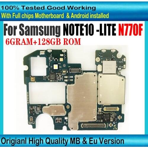 Free Shipping For Samsung Galaxy Note 10 lite N770F 6G RAM +128GB Motherboard Unlocked Logic Board Android OS System Eu Version