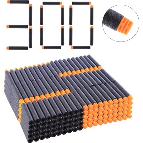 NFSTRIKE 300Pcs/400Pcs/1000Pcs Hollow Foam High Buffered Soft Bullet Flat Head Soft Darts For Nerf - Orange Head + Black Sponge