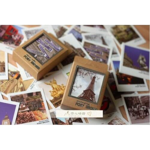40pcs/lot "vintage European street scene greeting cards" Christmas birthday message Thank you greeting gift cards YH-1075
