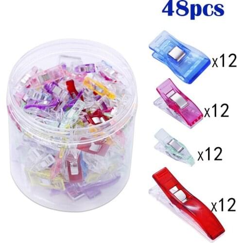 48PCS Fabric Craft Sewing Holder Quilting Clips Sewing Accessory Plastic Clips Clamps Quilt Tools Patchwork