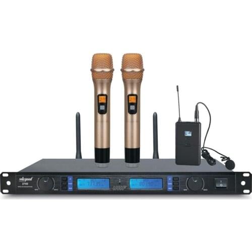 Quality Wireless Microphone System UHF with 2 handheld microphones Clip microphone is optional