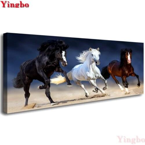 Large Size 5d Rhinestones icon diamond Embroidery Horse Animal Diamond Painting Cross Stitch Full Square Round Drill Mosaic