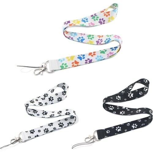 CA987 Paw Lanyards Cute Neck Strap Mobile Phone Keys ID Card Holder Lanyard For Keys DIY Hanging Rope Lanyards 1 pcs