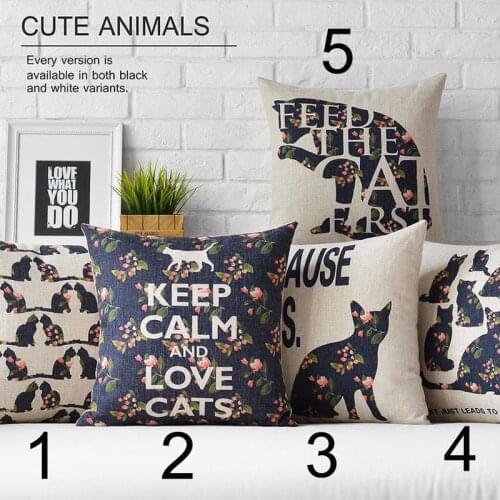 Cat Cushion Cover KEEP CALM AND LOVE CATS Pillow case For Home Car Hotel Decoration Pillow Case