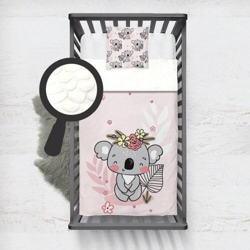 Kids Minky Blanket Super Soft and Warm Blankets Children for Couch and Bed Pink Cute Koala Model 152