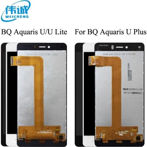 100% Tested For BQ Aquaris U LCD BQ U lite LCD Display Touch Screen Assembly With Frame For BQ U Plus LCD Sensor Panel