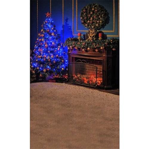 Photography Background 5X7 White Snow Flowers Baby Xmas Tree Festival Background Wood Floor For Photo Studio