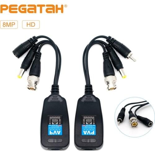 HD 8MP BNC CCTV Video Power Balun Audio to RJ45 Connector Transceiver for CCTV Security Surveillance Camera System video balun