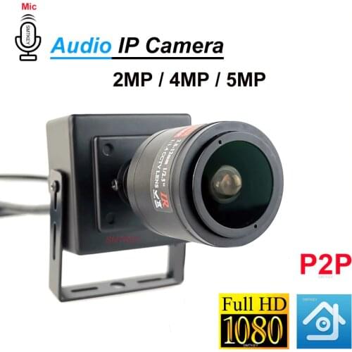 SMTKEY Audio mic Onivf POE or 12V IP Camera 1080P 2MP 4MP 5MP Metal Box 2.8-12mm Manual focus lens IP network Camera