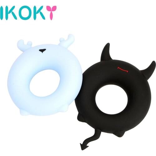 IKOKY Cock Ring Soft Flexible Silicone Penis Ring Adult Products Sex Toys For Men Male Masturbation Delay Ejaculation Cockring