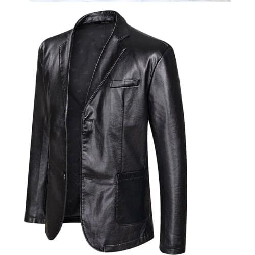 Mens Jacket Leather Autumn Thin Mens Plussize 7Xl Fashion Casual Baseball Collar Leather Jacket