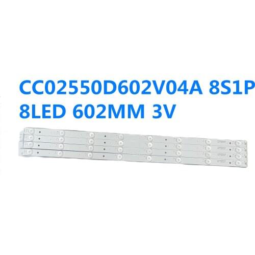 10-11PCS/LOT LED STRIP LED55K11A K70S R55U50 K55 Backlight CC02550D602V04A 8S1P 8LED CC02550D602V04B 4S2P 3V 602MM