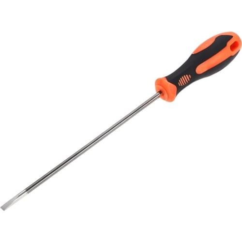 Uxcell 5.5mm Slotted Magnetic Screwdriver 8" Round Shaft Non Slip Black+Orange Handle for DIY Automotive and General Repairs
