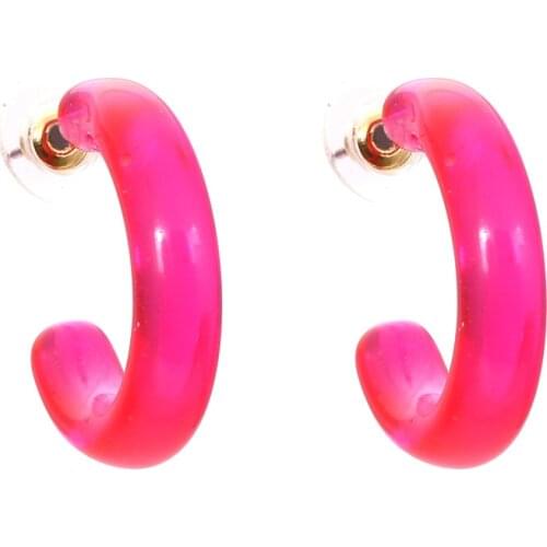 Mayjim Simple amber C-shaped resin Earrings Fashion versatile half circle acrylic Earrings womens accessories