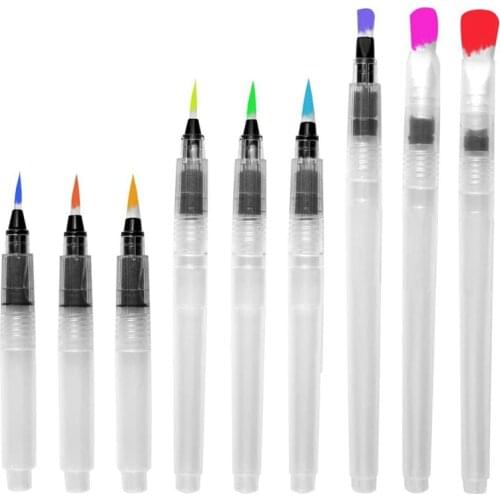 NEW-27PCS Water Coloring Brush Pen Set, Water Color Paint Pens for Water Soluble Colored Pencil, Water Brush Pen Set