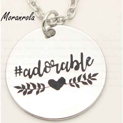 New arried"I'm Adorable "necklace keychain charm heart arrow necklace new mom gift for Christmas jewelry I know I'm Adorable
