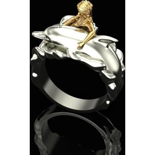 New Fashion Women Rings Woman Dolphin Ladies Wedding Engagement Alloy Jewelry Anniversary Birthday Gift Women Rings