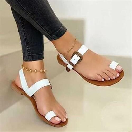 New ladies sandals, fashionable flat-toe flat-bottomed, lightweight, comfortable and versatile casual walking womens sandals