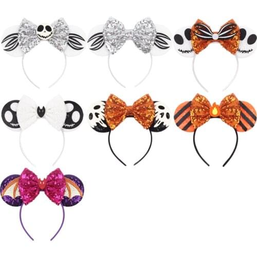 New Halloween Headband Cosplay Women Girls 3.3" Mouse Ear Hairband Handmade DIY Hair Accessories Kids Gift Party Headwear