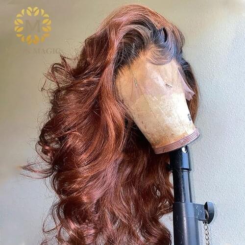 Brown Wig 13x6x1 Lace Front Wig T Part Colored Human Hair Wigs For Women Human Hair Lace Frontal Wigs Pre Plucked Bleached Knots