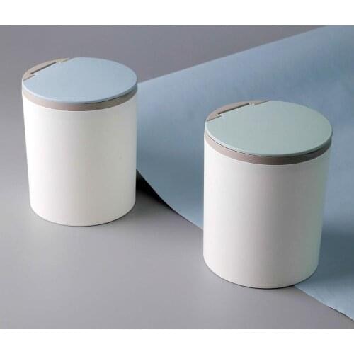 Hot Desktop Trash Can Creative Mini Plastic Bucket Bin 2 Colors Home Office Supplies Small Trash Bin Garbage Storage Cans Bin