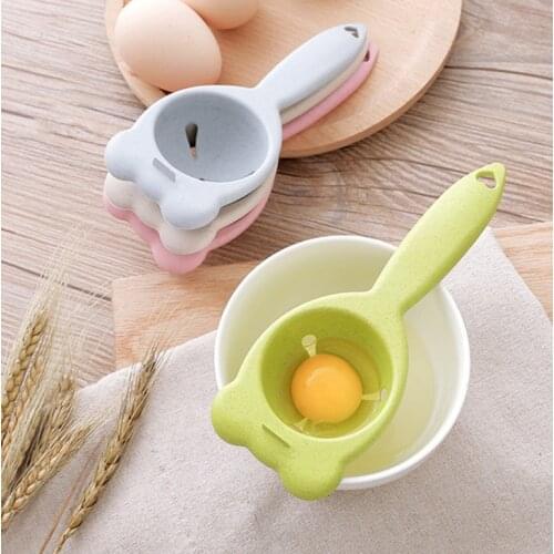 Egg Yolk White Separator Wheat Straw Eggs Filter Cartoon Egg White Extractor Cooking Accessories Cute Kitchen Gadgets