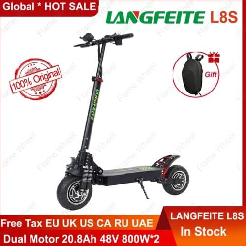 LANGFEITE L8S Dual Motor 20.8Ah 48V 800W*2 Folding Electric Scooter Color Display DC Brushless Motor 45km/h Top