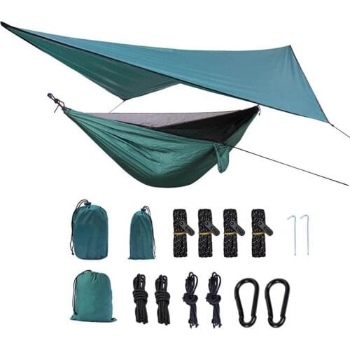 Sun Shade Sail Hammock with Mosquito Net Outdoor Square Garden Patio Waterproof Shelters Portable Camping Tarps Tent Ultralight