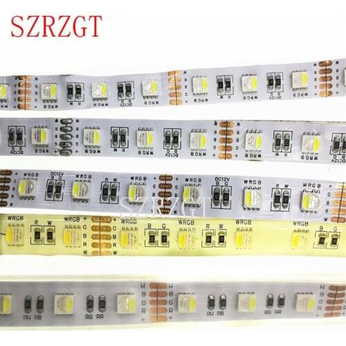 RGBW RGBWW 4 In 1 Chip LED Strip Waterproof DC12V 24V SMD 5050 60LED/m 5m/Roll LED Strip Light Lamp For Home Decoration