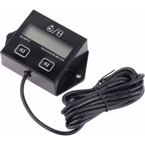 LCD Tach/Hour Meter Gauge RPM Hour Display For 2/4 Stroke Spark Plug Gas Engine Motorcycle ATV