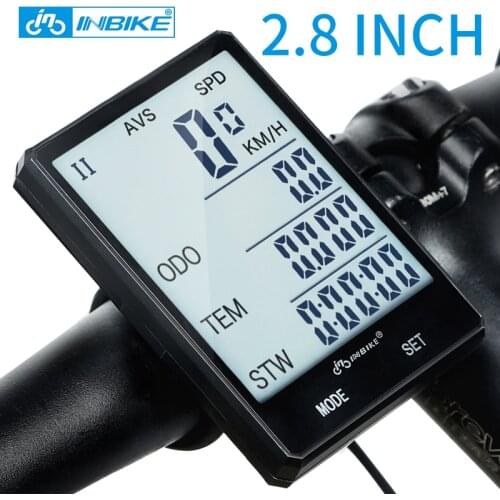 INBIKE 2.8 inch Bicycle Computer Wireless Bike Computer Light Headlight Set Rainproof Speedometer Odometer Cycling Stopwatch