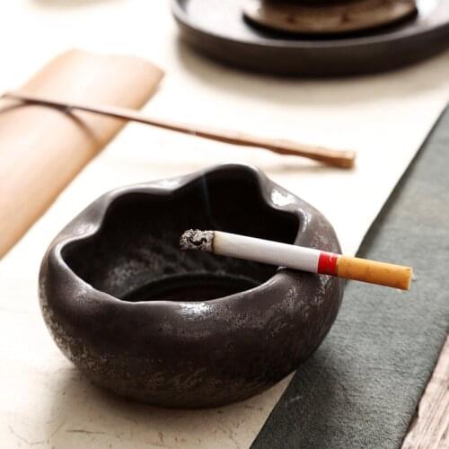 Japanese Stoneware Ashtray Ceramic Flowerpot Hydroponic Succulent Flowerpot Potted Antique Traditional Stone Ashtray
