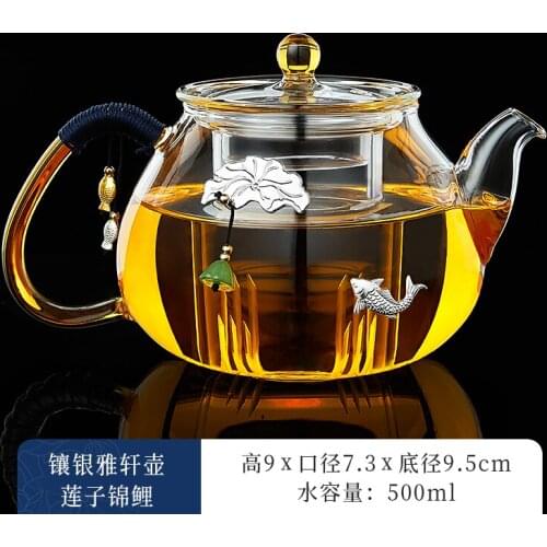 Luxury Chinese Glass Teapot Creative Handmade Premium Samovar Water Jug Kettle Matcha Tea Infuser Bouilloire Tea Maker Ed50cf