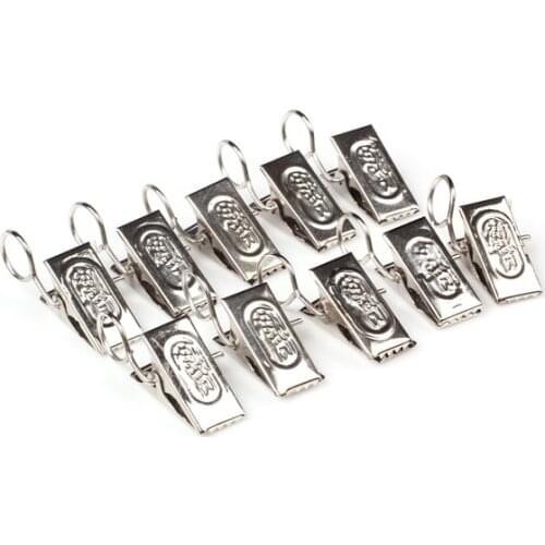 40pcs/lot Window Shower Curtain Clips Hook Hard Thickening Stainless Steel Drapery Clips Curtain Clamps Clips Accessories