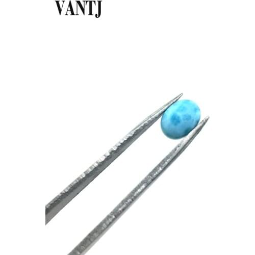 VANTJ Natural Blue Larimar Loose Gemstone Oval Cut Fine Jewelry Silver Or Gold Mounting for Women Lady Party Gift With Box
