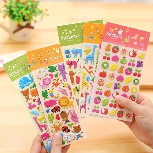 1PCS Cute Creative Kawaii 3D Cartoon Foam Sticker Popular Style Children Gift Stickers Book Diary Decoration Sticky Notes