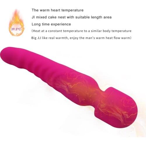 2in1 Heating Massager Vibrator for Women Waterproof Soft Dildo G-Spot Vaginal Clit Stimulator Sex Toys for Women Fast Orgams CW